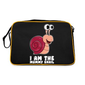 Ich Bin Die Mama-Schnecke - Retro Tasche - Schwarz/Gold - Hinten