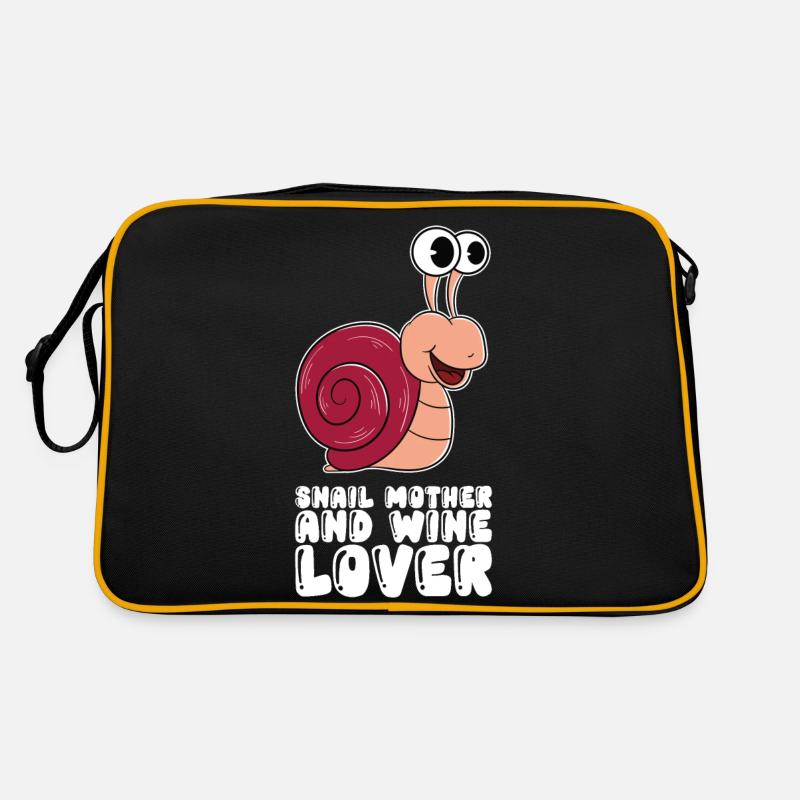 Schneckenmutter Und Weinliebhaberin Retro Tasche