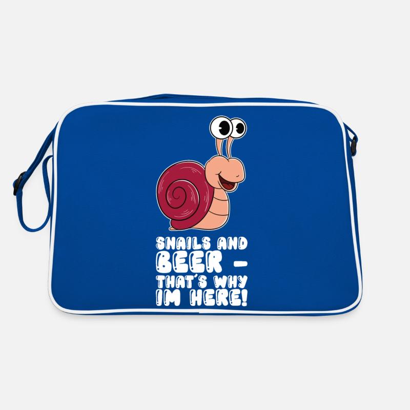 Schnecken Und Bier Deshalb Bin Ich Hier Retro Tasche