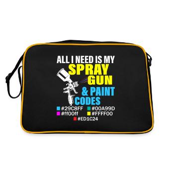 All I Need Is My Spray Gun & Paint Codes Car Body - Retro Bag - black/gold - Back