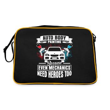 Auto Body Painting Because Even Mechanics Need Her - Retro Bag - black/gold - Back