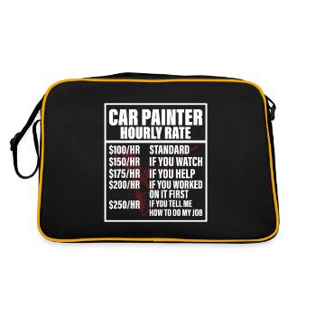 Car Painter Hourly Rate Auto Body Painter Techni - Retro Tasche - Schwarz/Gold - Hinten