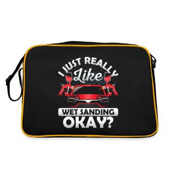 I Just Really Like Wetsanding Okay? Auto Body Pain - Retro Tasche - Schwarz/Gold - Hinten
