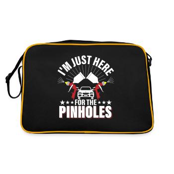 I'm Just Here For The Pinholes Auto Body Technicia - Retro Tasche - Schwarz/Gold - Hinten