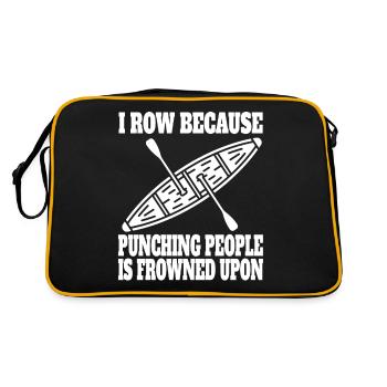 Rower rower funny rowing saying rowing club - Retro Bag - black/gold - Back