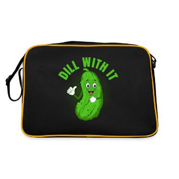 Dill With It Pickle Cucumber - Retro Tasche - Schwarz/Gold - Hinten