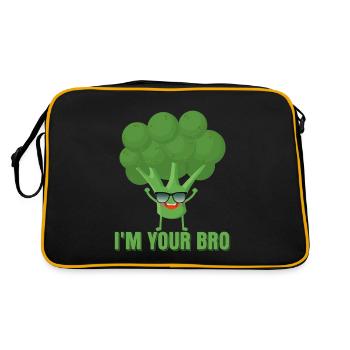 I'm Your Bro Vegetable Broccoli - Retro Tasche - Schwarz/Gold - Hinten