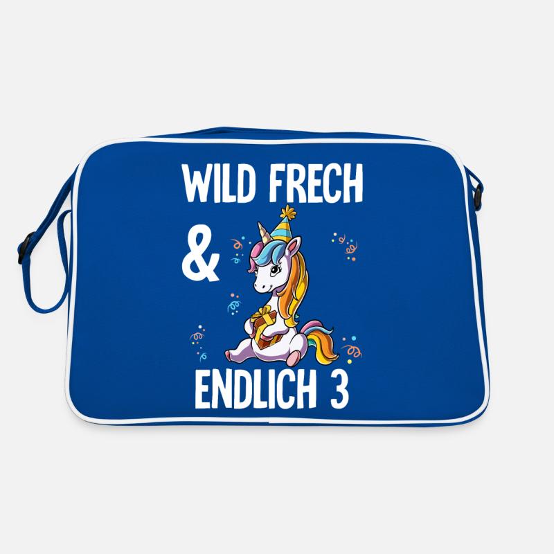 3. Geburtstag Einhorn Wild Frech Und Endlich 3 Retro Tasche