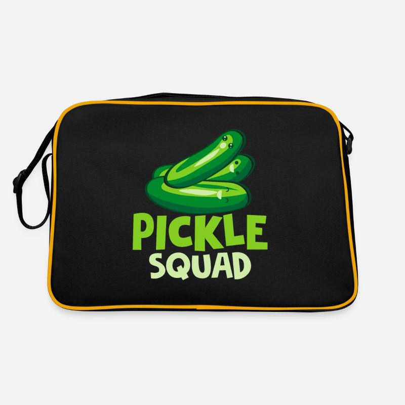 Pickle Squad Cucumber Pickles - Retro Tasche - Schwarz/Gold