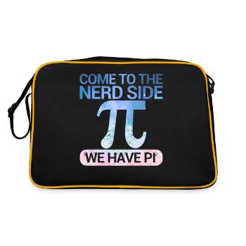 Komm auf die Nerd-Seite Wir haben Pi Day Math Nerd - Retro Tasche - Schwarz/Gold - Hinten