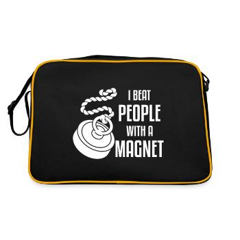Magnetfischer Magnetangeln Schatzsuche - Retro Tasche - Schwarz/Gold - Hinten
