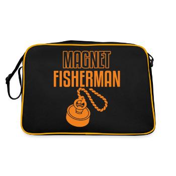 Magnetfischer Magnetangeln Schatzsuche - Retro Tasche - Schwarz/Gold - Hinten