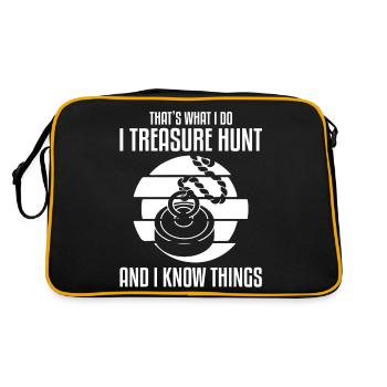 Magnetfischer Magnetangeln Schatzsuche - Retro Tasche - Schwarz/Gold - Hinten