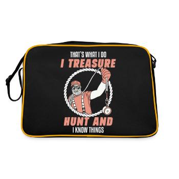 Magnetfischer Magnetangeln Schatzsuche - Retro Tasche - Schwarz/Gold - Hinten