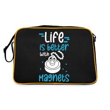 Magnetfischer Magnetangeln Schatzsuche - Retro Tasche - Schwarz/Gold - Hinten