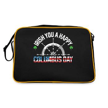 Irlandais Vous Un joyeux Columbus Day Trèfle vert - Sac Retro - noir/or - Dos