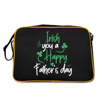 Irlandais Vous Une joyeuse fête des pères Trèfle vert - Sac Retro - noir/or - Dos