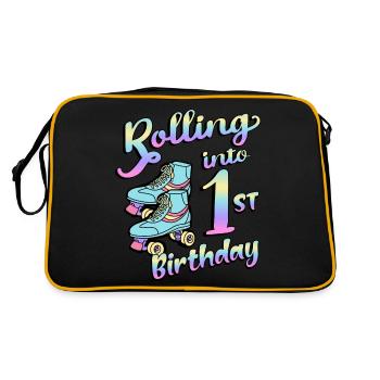 Rolling Into 1st Birthday Quad Skater Roller - Sac Retro - noir/or - Dos