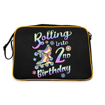 Rolling Into 2nd Birthday Roller Skater Inline - Sac Retro - noir/or - Dos