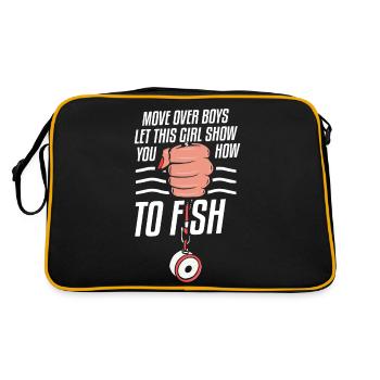 Magnetfischer Magnetangeln Schatzsuche - Retro Tasche - Schwarz/Gold - Hinten