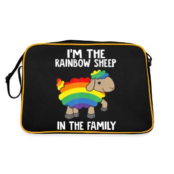 Rainbow Sheep In The Family Lgbtq Pride - Retro Bag - black/gold - Back