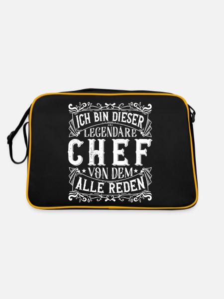 Ich bin dieser Legendäre Chef - Retro Tasche - Schwarz/Gold
