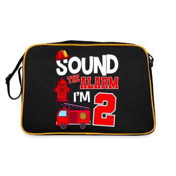 Sound The Alarm 2 years 2nd birthday fire brigade - Retro Bag - black/gold - Back