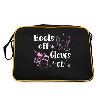 Boxing Heels Off Gloves On - Idée cadeau boxer femme - Sac Retro - noir/or - Dos