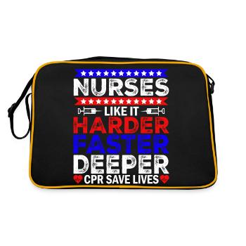 Nurses Like It Harder Faster Deeper - Retro Bag - black/gold - Back