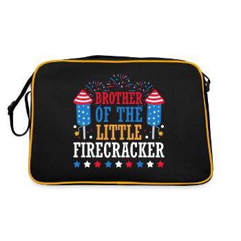 Bruder Des Kleinen Knallfrosches 4. Juli Feuerwerk - Retro Tasche - Schwarz/Gold - Hinten