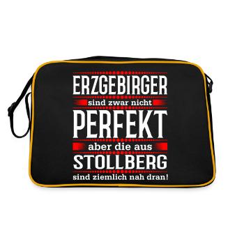 Erzgebirge Stollberg - Retro Tasche - Schwarz/Gold - Hinten