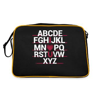 ABC Alphabet Je t’aime professeur d’anglais - Sac Retro - noir/or - Dos