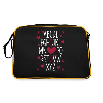 ABC Alphabet Je t’aime professeur d’anglais - Sac Retro - noir/or - Dos