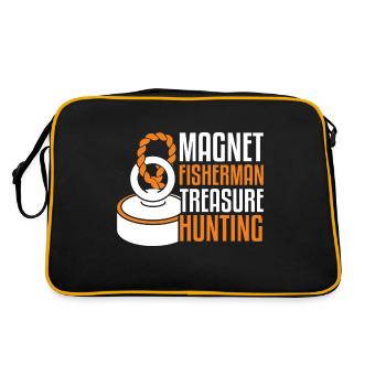 Magnetfischer Magnetangeln Schatzsuche - Retro Tasche - Schwarz/Gold - Hinten