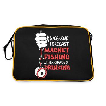 Magnetfischer Magnetangeln Schatzsuche - Retro Tasche - Schwarz/Gold - Hinten