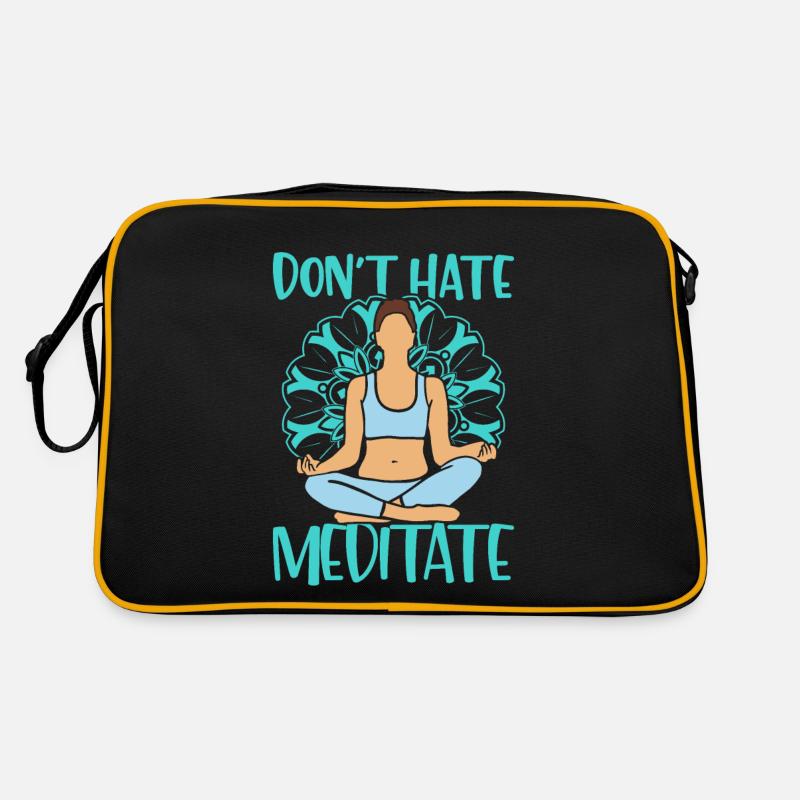 Don't Hate Meditate Yoga Class Instructor Retro Tasche