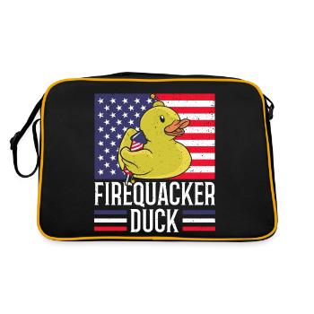 Firequacker Duck 4. Juli Firecracker - Retro Tasche - Schwarz/Gold - Hinten