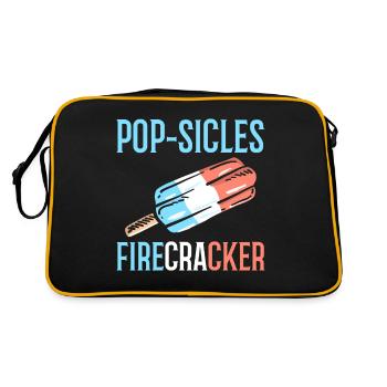 Eis Feuerwerkskörper 4. Juli Unabhängigkeitstag - Retro Tasche - Schwarz/Gold - Hinten
