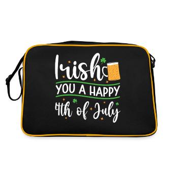 Irish You A Joyeux 4th Of July Green Clover - Sac Retro - noir/or - Dos