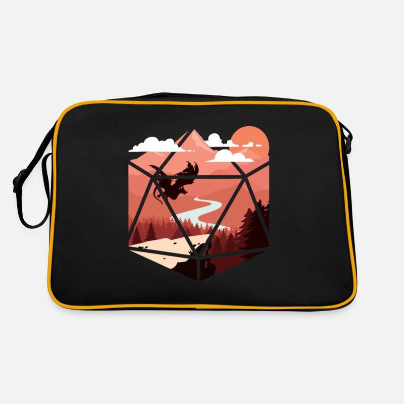 RPG-RPG-Tabletop-Rollenspiele Gamer-Rollenspiel - Retro Tasche - Schwarz/Gold