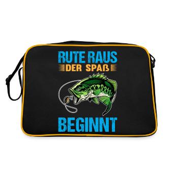 Rute raus der Spaß beginnt - Retro Tasche - Schwarz/Gold - Hinten
