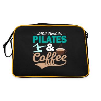 All I Need Is Pilates & Coffee Exercise Fitness - Retro Bag - black/gold - Back