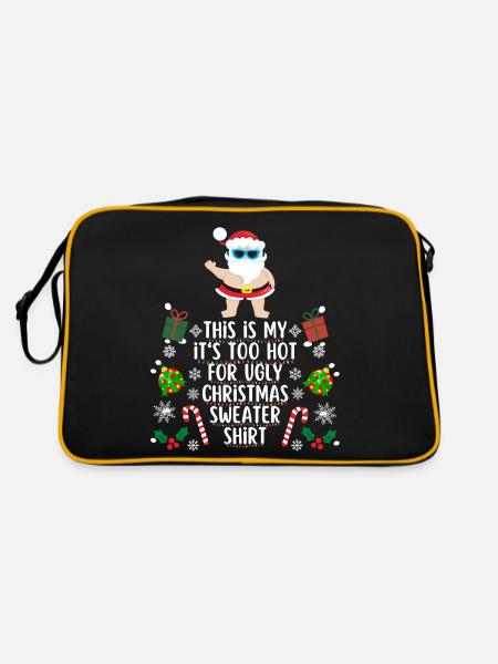 Chemise pull de Noël trop chaude pour moche - Sac Retro - noir/or - Dos
