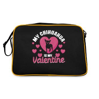Mein Chihuahua ist mein Valentine Welpe Valentin - Retro Tasche - Schwarz/Gold - Hinten