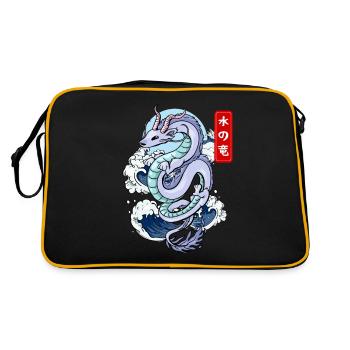 Japanese Water Dragon Elemental Myth - Retro Bag - black/gold - Back