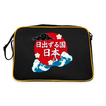 Nippon Sun Sakura Tokyo Japan Japanese Art - Retro Bag - black/gold - Back