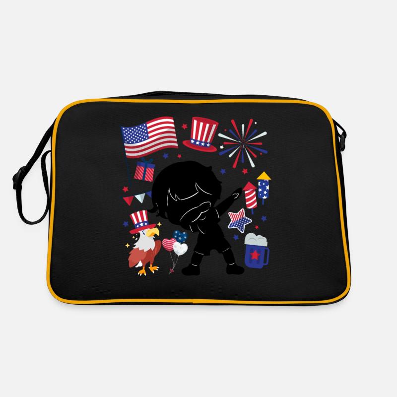 Silhouette Boy July 4 Independence Day Retro Bag