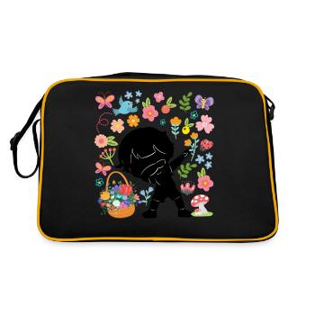 Silhouette Dabbing Boy Hippie Bouquet Spring - Sac Retro - noir/or - Dos