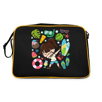 Dabbing Girl Beach Lifestyle Daylight Saving Time Moderate - Retro Bag - black/gold - Back