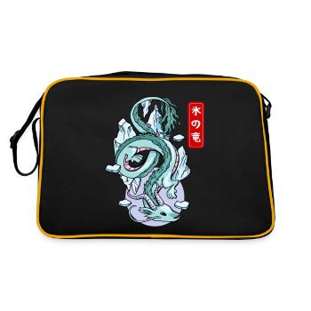 Japanischer Eisdrache Elementarer Mythos - Retro Tasche - Schwarz/Gold - Hinten